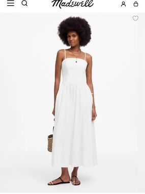 Madewell White Spaghetti-Strap Maxi Dress